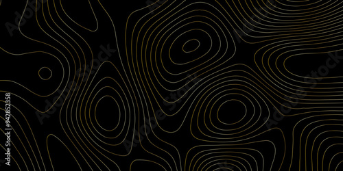 Abstract wavy topographic line background. Seamless pattern and banner design. Modern and dynamic feel to topographic mapping vector illustration.