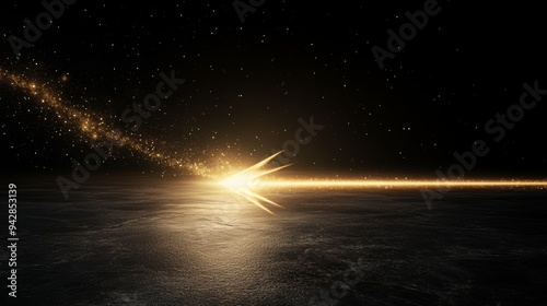 A stunning cosmic explosion with golden light scattering across a dark background, evoking a sense of wonder and mystery.