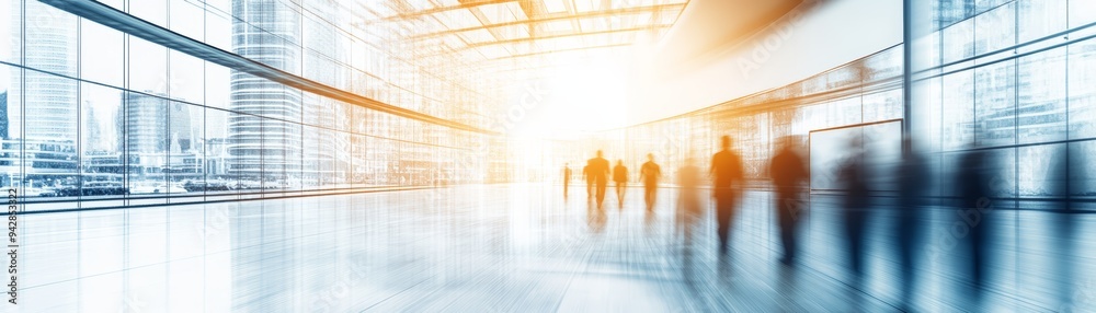 A modern, bright hallway filled with silhouettes of people, representing movement, professionalism, and corporate atmosphere. A modern, bright hallway filled with silhouettes of people, representing movement, professionalism, and corporate atmosphere.