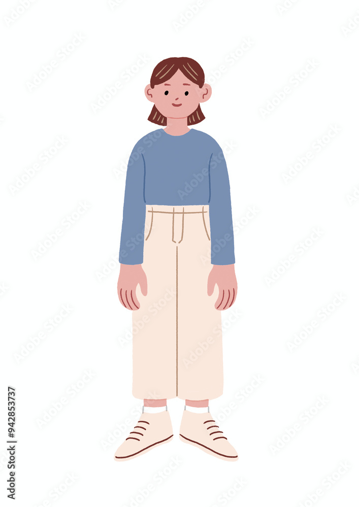 Fototapeta premium フラットデザインの人物イラスト