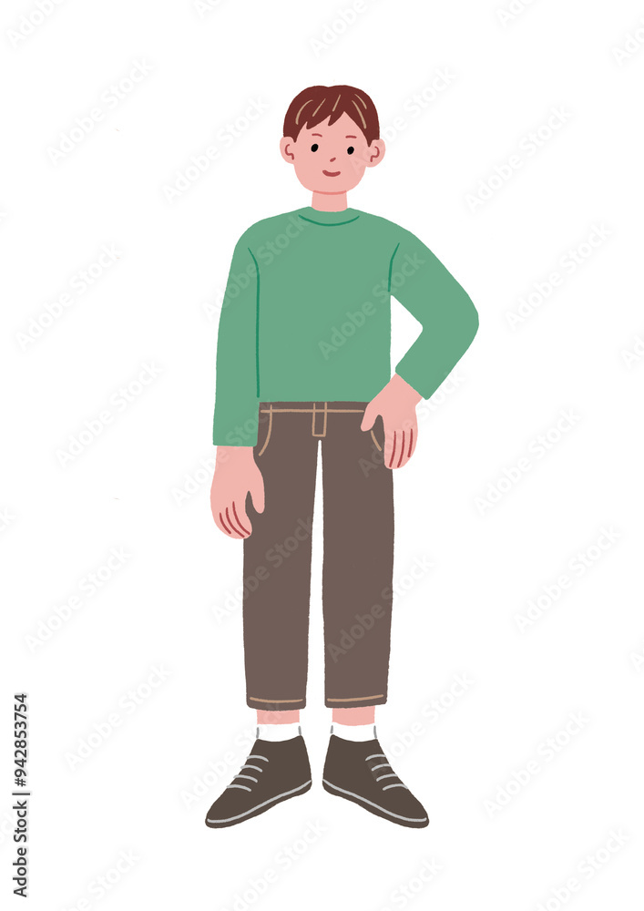 フラットデザインの人物イラスト