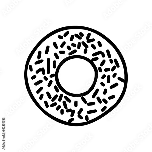 Donut icon black and white