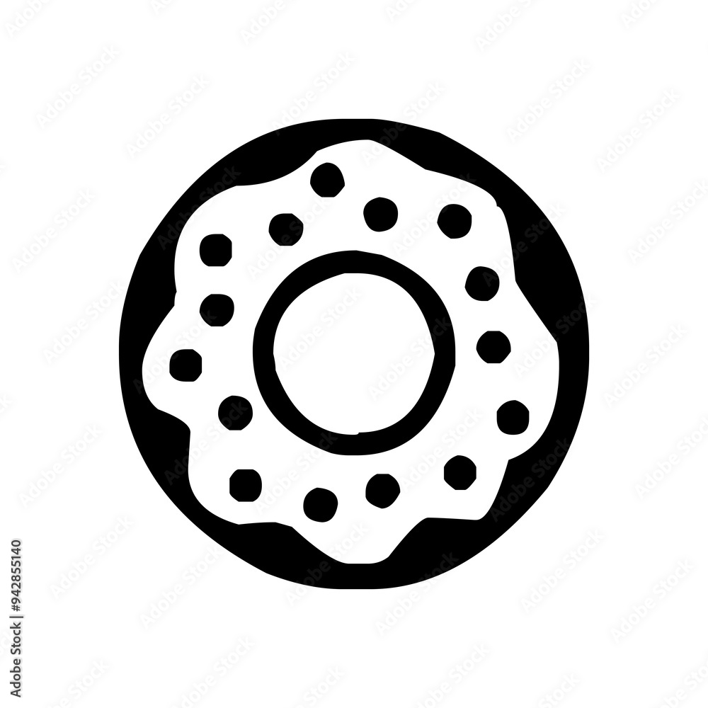 Donut icon black and white
