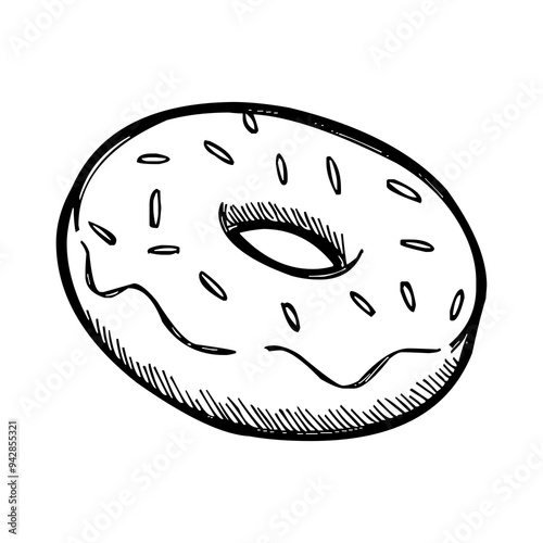 Donut icon black and white