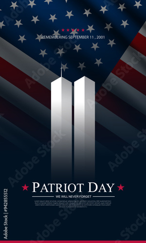 Patriot Day September 11th background vector illustration