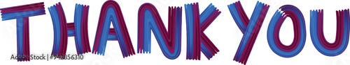 Thank You text banner with dark purple and blue shades