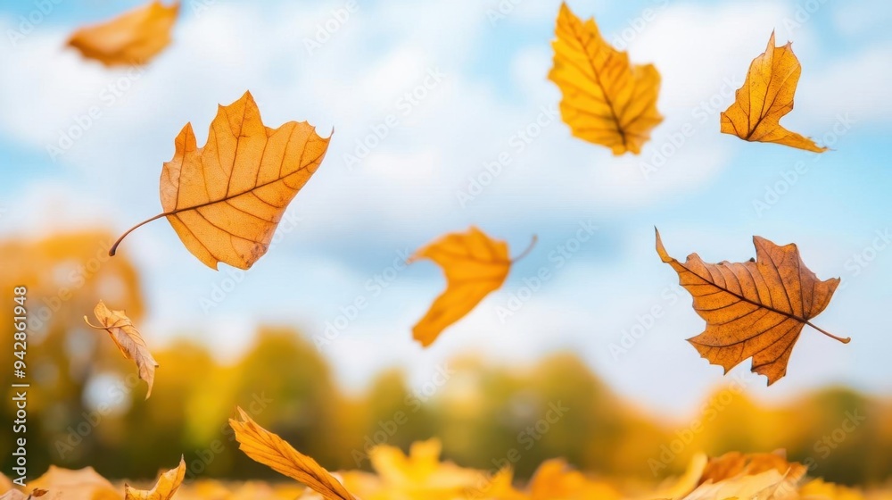 Crisp autumn day with leaves swirling in the wind, cool weather, fall colors Crisp autumn day with leaves swirling in the wind, cool weather, fall colors