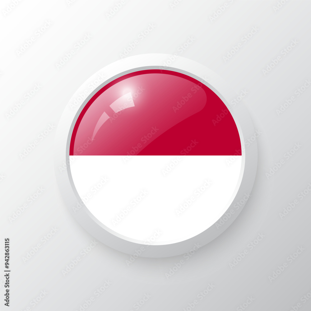 3D Button with Indonesia flag. as round glossy icon on background isolated. Vector illustration eps 10.
3D Button with Indonesia flag. as round glossy icon on background isolated. Vector illustration eps 10.