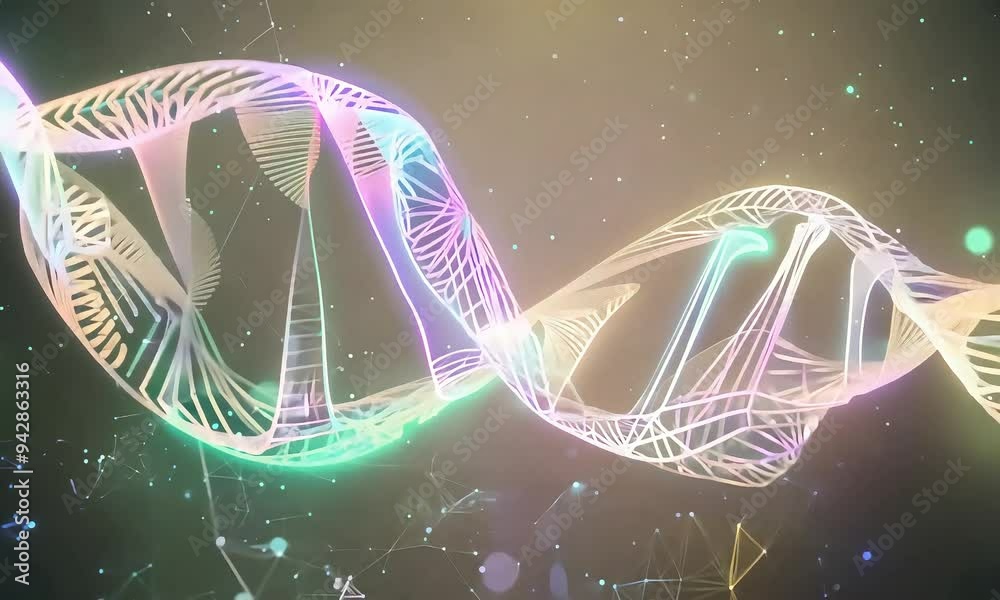 Glowing DNA Helix 4K Video Stock for Science and.