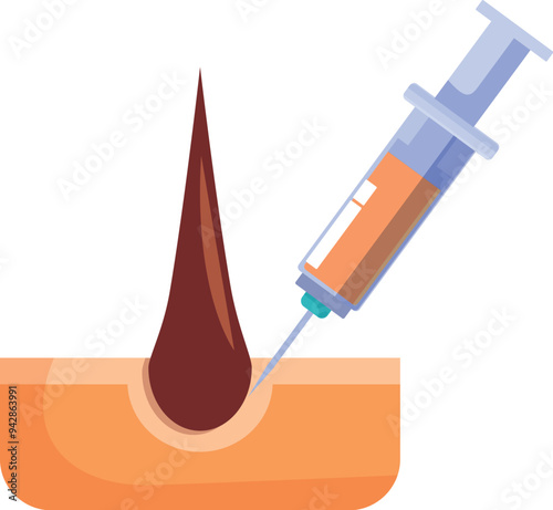 Medical professional is giving an injection into the skin to promote hair growth