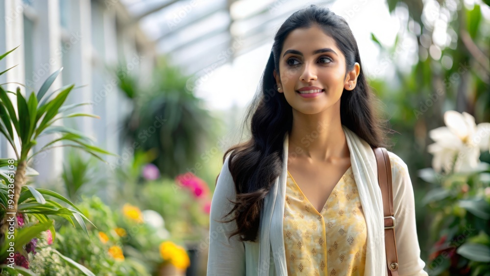 Indian Woman Enjoying Walk in Botanical Garden – An Indian woman walking through a botanical garden, appreciating the natural beauty around her.
Indian Woman Enjoying Walk in Botanical Garden – An Indian woman walking through a botanical garden, appreciating the natural beauty around her.