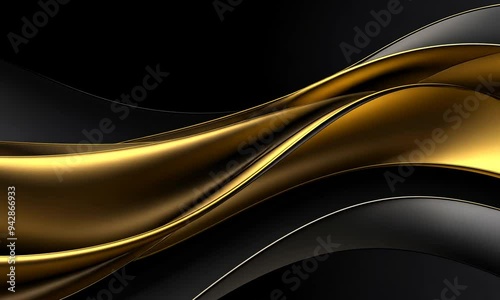 Wallpaper Mural Abstract background with black and gold wavy lines. Torontodigital.ca