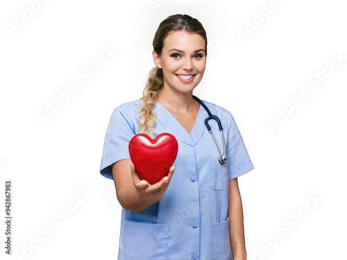portrait of a smiling female doctor  isolated on a transparent Background