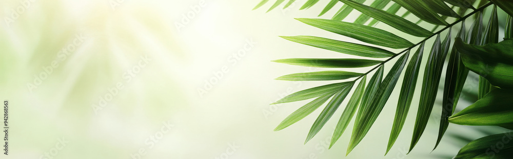 Fototapeta premium abstract palm leaf design on a subtle gradient background, with ample space for text