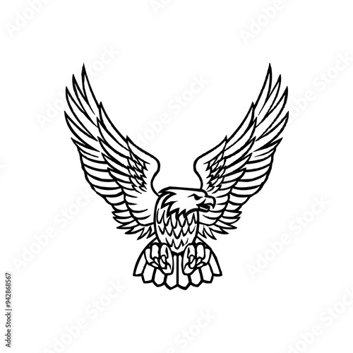 Eagle icon. Bald eagle logo. Eagle glyph. eagle silhouette