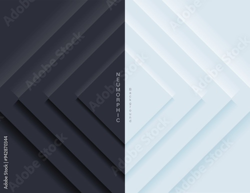Neumorphic Backgrounds and Backdrops white tone oval pattern Layered, minimal style background, technology illustration, modern and business, template and banner composition for products.