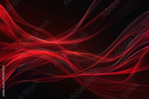 Abstract Red Flowing Lines