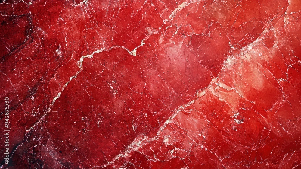 Vibrant Red Marble Texture with Intricate Patterns