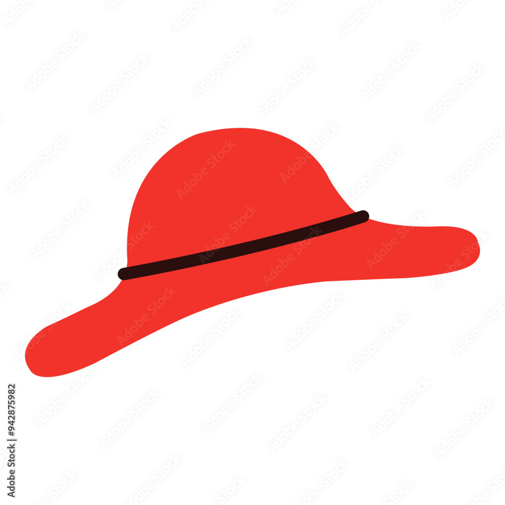 Fototapeta premium Woman Red Round Cartoon Hat Icon