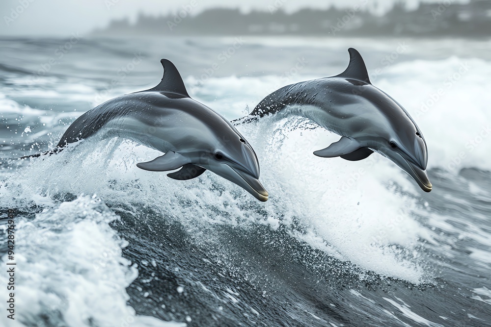 Fototapeta premium dolphin jumping out of water