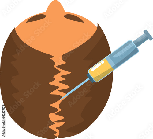 Doctor is injecting medicine into the head of a patient for hair growth stimulation treatment