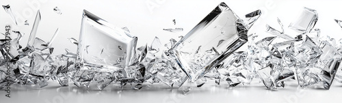 A shattered piece of glass ...