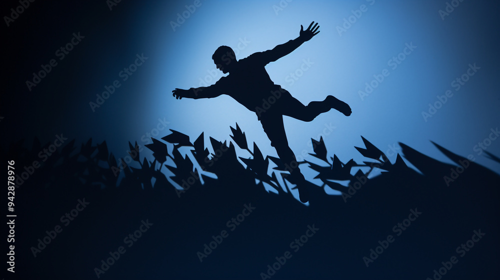 jumping man made of paper jumping man made of paper