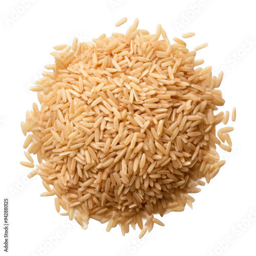 Pile of Brown Rice Isolated on a Transparent Background