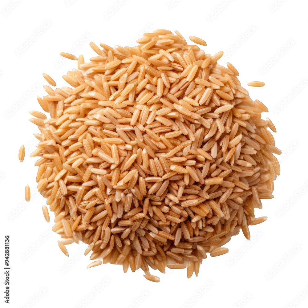 Pile of Brown Rice Isolated on a Transparent Background Pile of Brown Rice Isolated on a Transparent Background