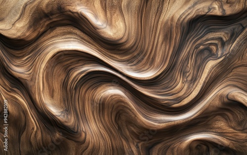 Abstract Wood Texture Background - Brown Wavy Grain Pattern for Design and Decoration