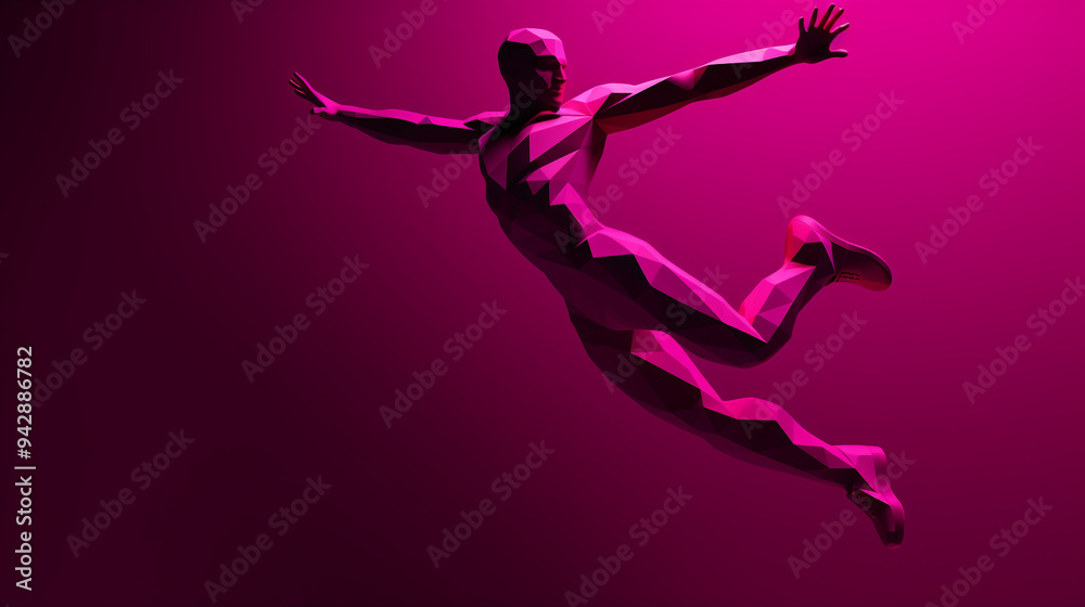 Naklejka premium jumping man made of paper