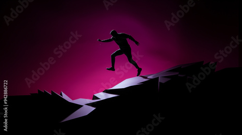 Wallpaper Mural jumping man made of paper Torontodigital.ca