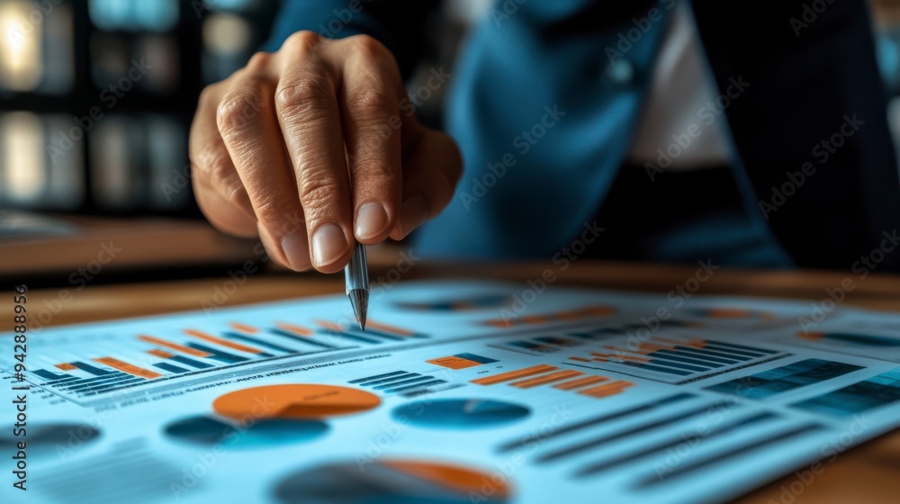 The graphic is a stock chart with hands in the picture showing that they are working and checking the stock market. There are futuristic and modern lights. The graphic is a stock chart with hands in the picture showing that they are working and checking the stock market. There are futuristic and modern lights.