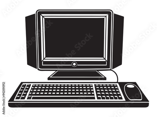 computer keyboard with mouse vector