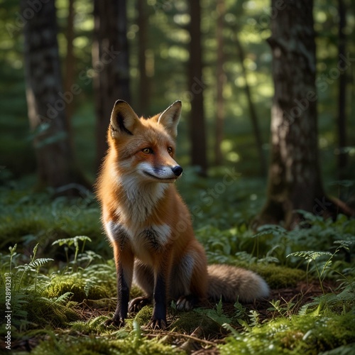 red fox in the forest