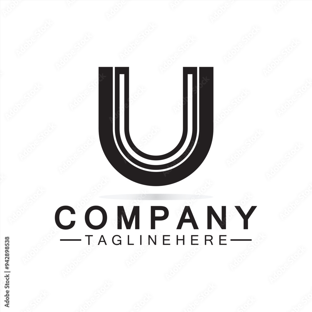 Letter U logo icon design. Modern business initial U.