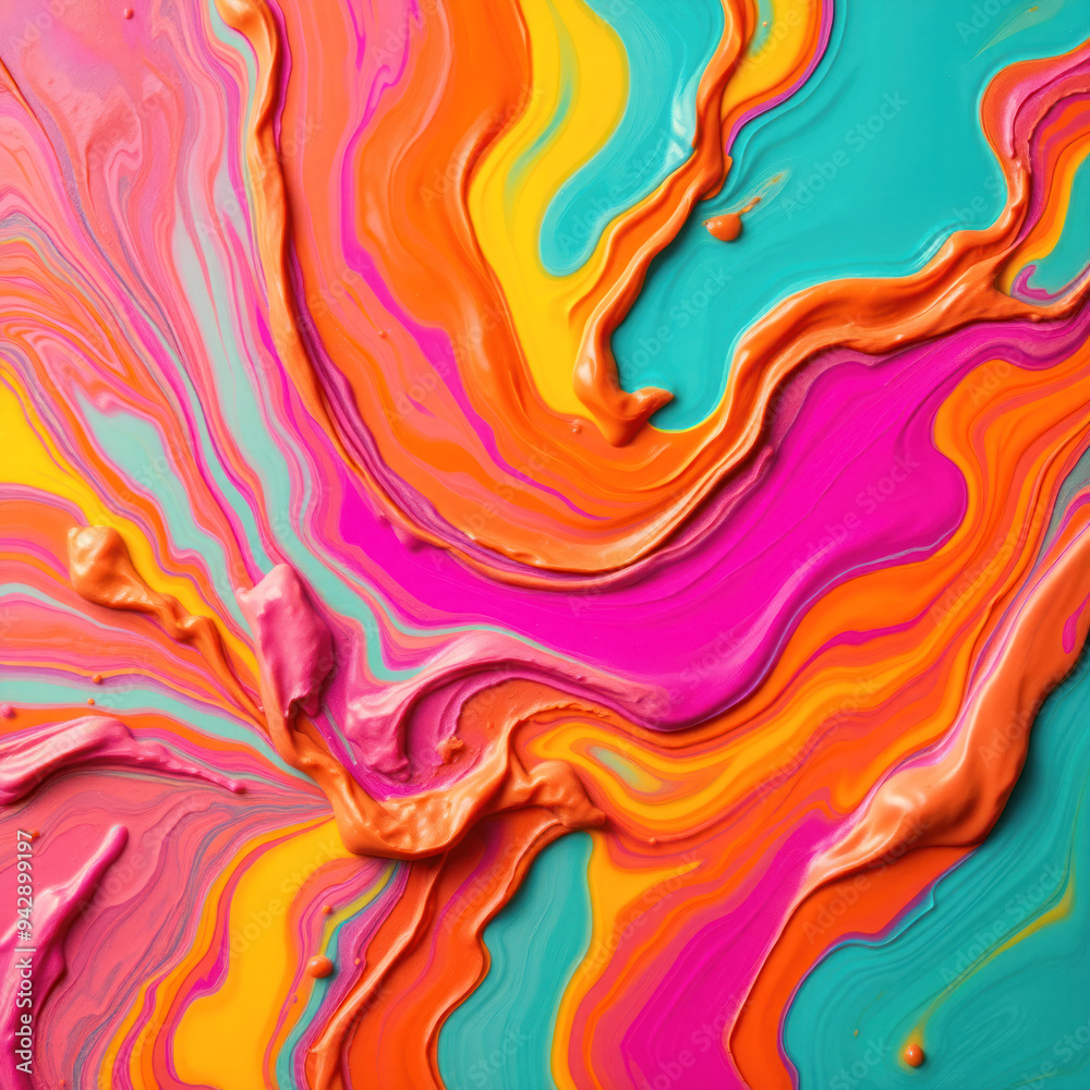 Multicolored paint strokes overlap to create a painterly contrast of light tones Multicolored paint strokes overlap to create a painterly contrast of light tones