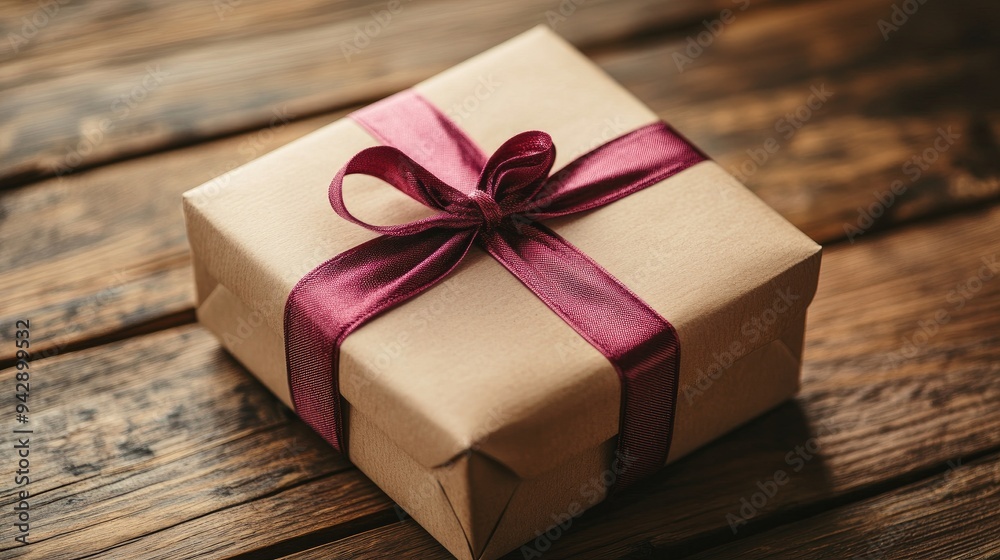 Gift box tied with a ribbon. Perfect for showcasing presents, celebrations, or special occasions.