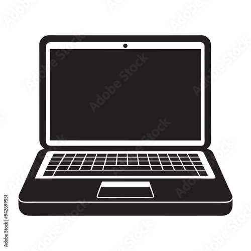 Modern laptop isolated on white background