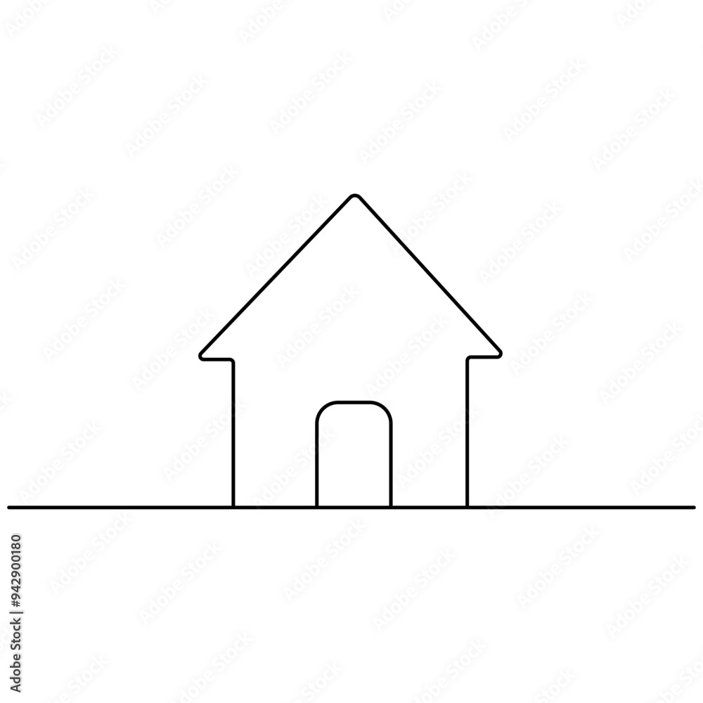House single line art, continuous one line drawing of Isolated outline vector art
House single line art, continuous one line drawing of Isolated outline vector art