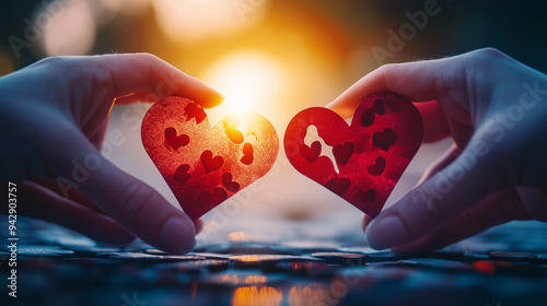 Liebe und Zuneigung in der Familie Geborgenheit geben Kinder wohlwollend erziehen Herzsymbol Generative AI