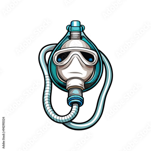 Clean vector illustration of an anesthesia mask.