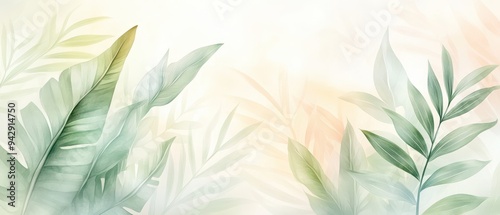 A green leafy background with a few leaves in the foreground