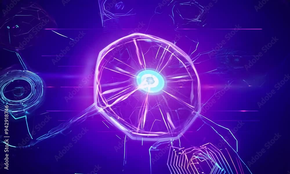 Digital Brain Synapses Data Flow, Quantum CPU Synapses, Artificial Intelligence Digital Brain Synapses Data Flow, Quantum CPU Synapses, Artificial Intelligence