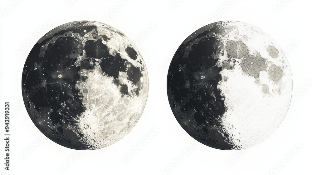 Full moon phases vector design set,This image is an image of the changing process of the moon,Moon phases banner,Symbol of Earth natural cycle,Astronomy and astrology, planets. Full moon phases vector design set,This image is an image of the changing process of the moon,Moon phases banner,Symbol of Earth natural cycle,Astronomy and astrology, planets.