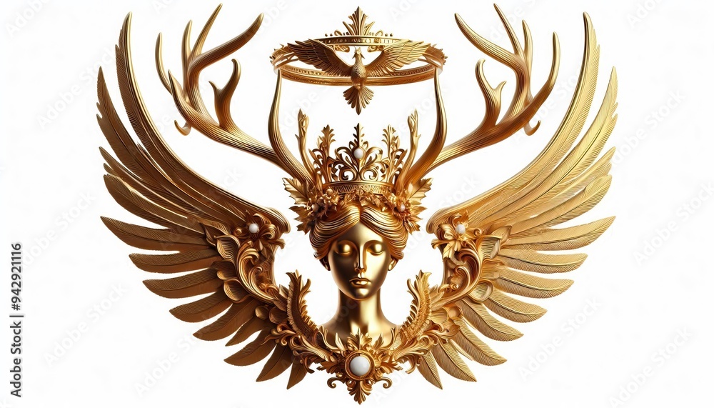 Fototapeta premium gold crown and world's most rare gemstones hand crafted. generative AI tools