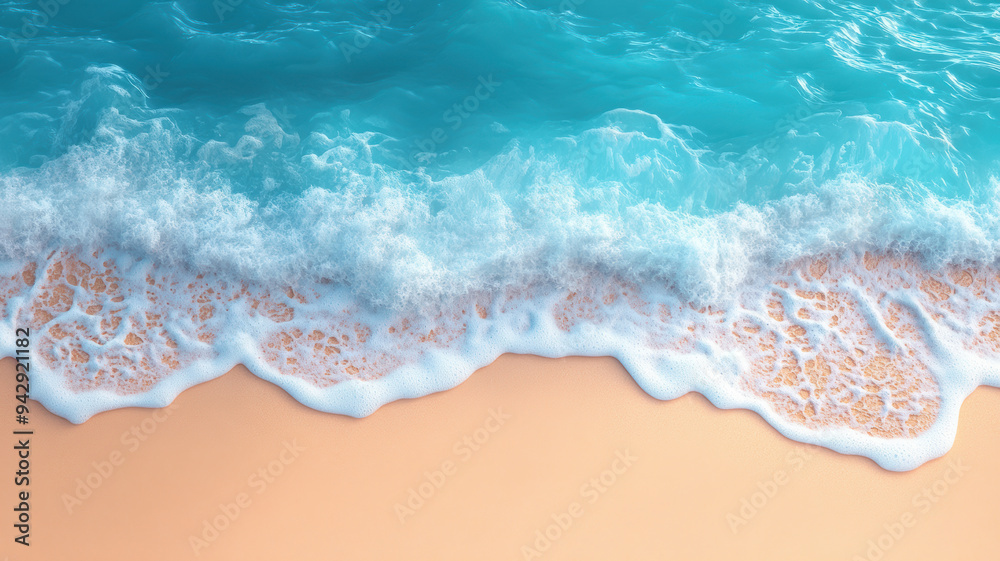Obraz premium Light Blue Sea and Sandy Beach Background