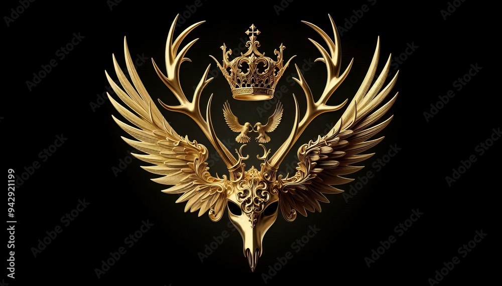 Fototapeta premium gold crown and world's most rare gemstones hand crafted. generative AI tools