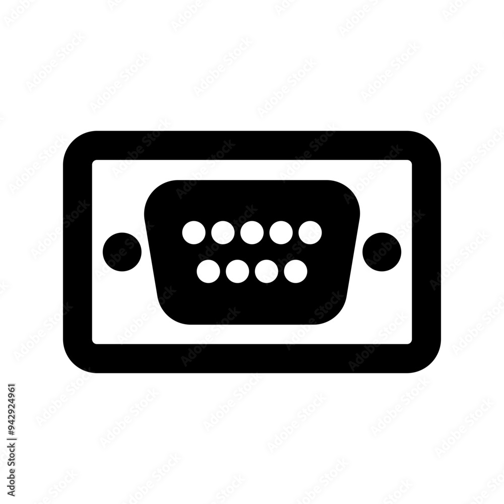 vga port line icon vga port line icon