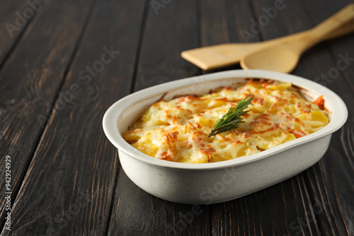 Concept of tasty and delicious homemade food - potato casserole